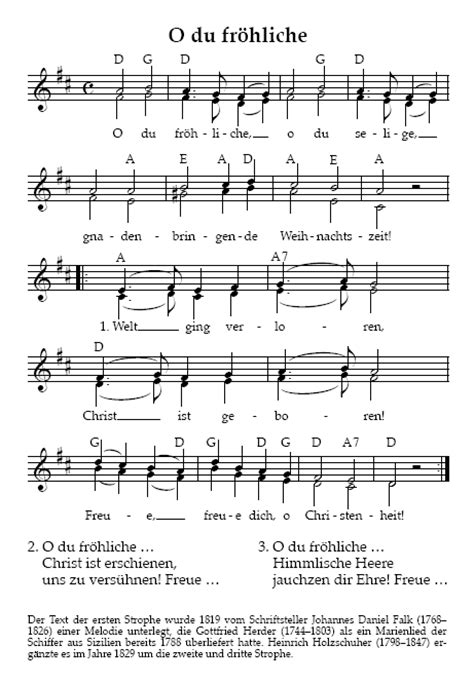 Auch versionen in hd format für. "O du fröhliche, o du selige.." - Text und Melodie dieses ...