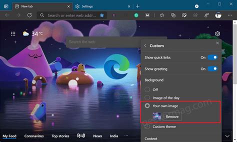 How To Set Custom Background In Microsoft Edge New Tab Page Itechguides