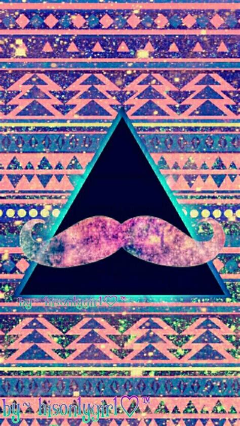 Hipster Moustache Tribal Glitter Galaxy Wallpaper I Created For The App