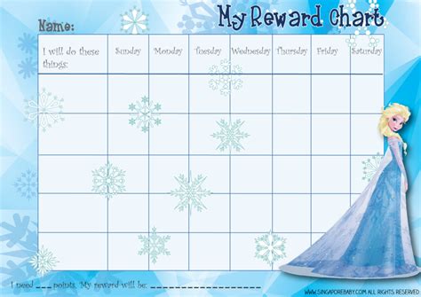 Printable Behavior Charts For Kids Frozen