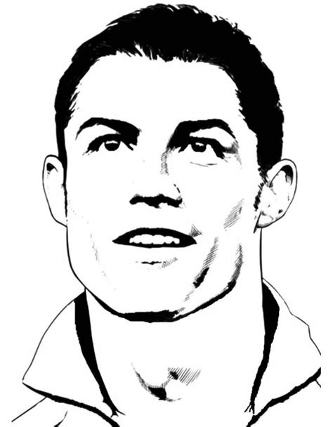 Ronaldo Coloring Pages Line Art Drawings Ronaldo Face Lines