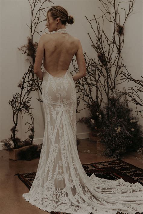 Anouk Backless Halter Wedding Dress Dreamers And Lovers