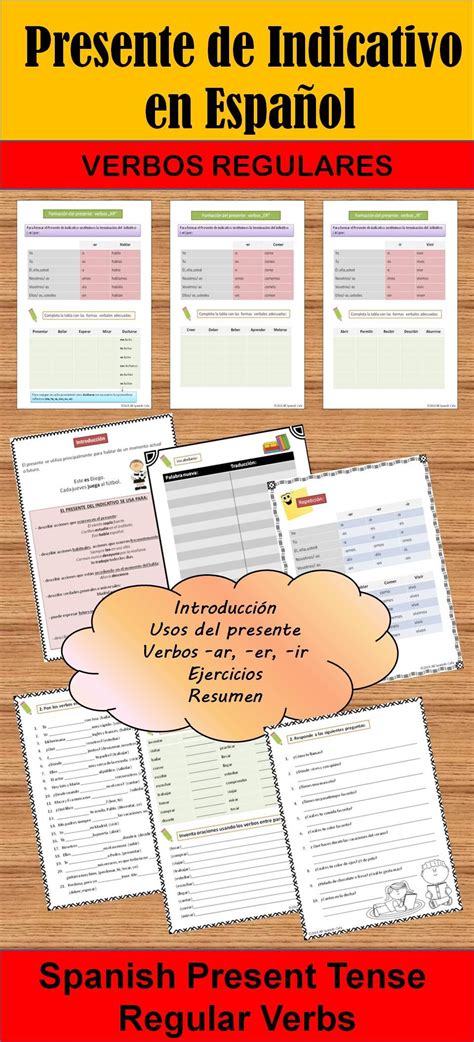 Presente De Indicativo Ejercicios Ele Verbos Regulares Spanish Verb