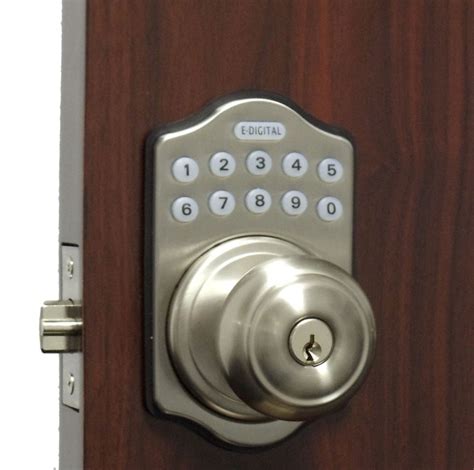 Lockey E Digital Keyless Electronic Knob Door Lock Satin Nickel With Remote