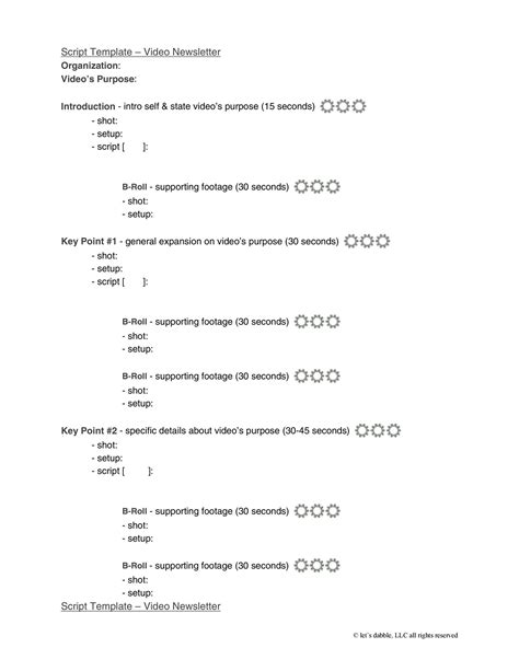 Movie Script Template Word Collection