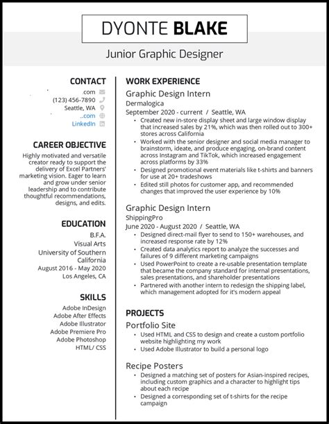 How To Make Graphic Design Resume Examples With No Experience Wps