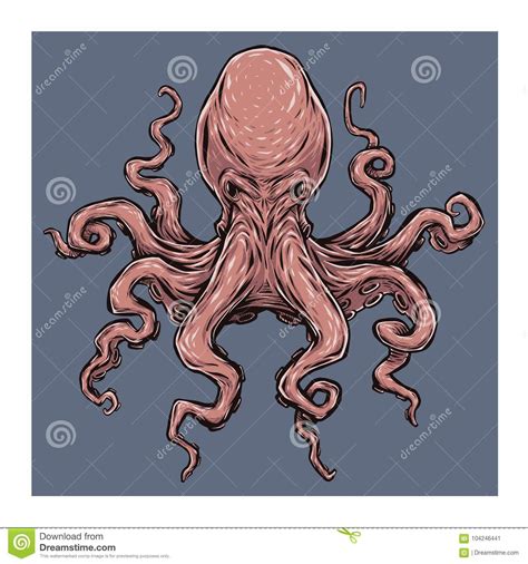 Angry Octopus Graphic Vector 87072897