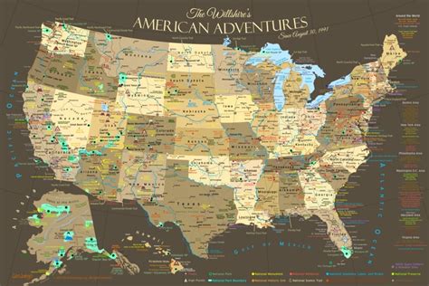 Us Map And National Park Map Poster See America Map By Artalytics