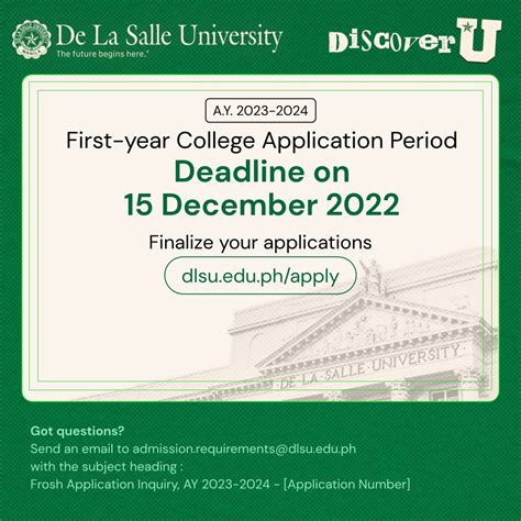 Dlsu On Twitter The Ay 2023 2024 First Year College Application