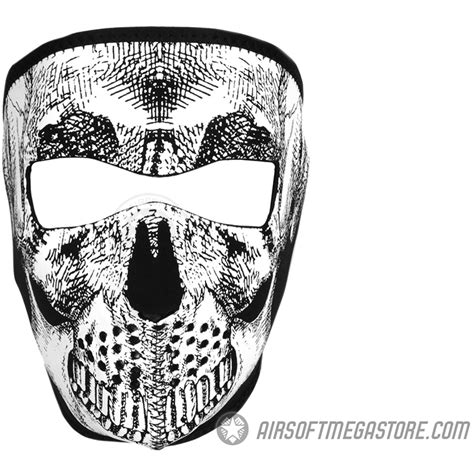 Zan Headgear Airsoft Neoprene Skull Full Face Mask Black And White