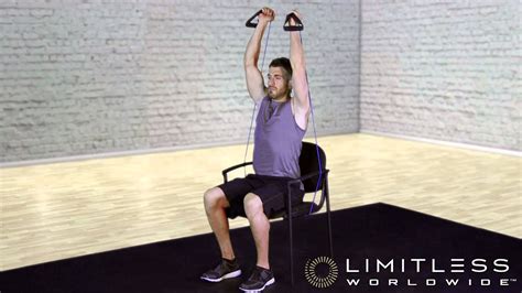 seated resistance band overhead triceps  youtube