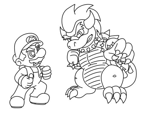 Mario Se Bat Contre Bowser Koopa Dans Super Mario Bros Coloring Pages