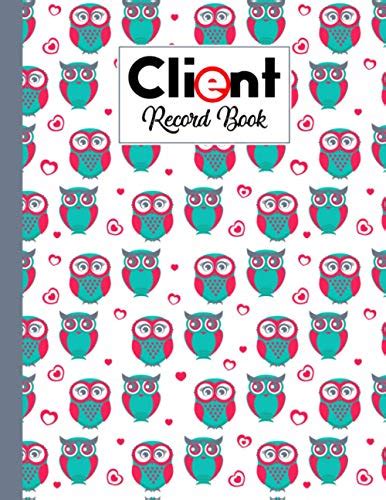 Client Record Book Cute Owls Client Record Book Client Data Organizer Log Book Personal