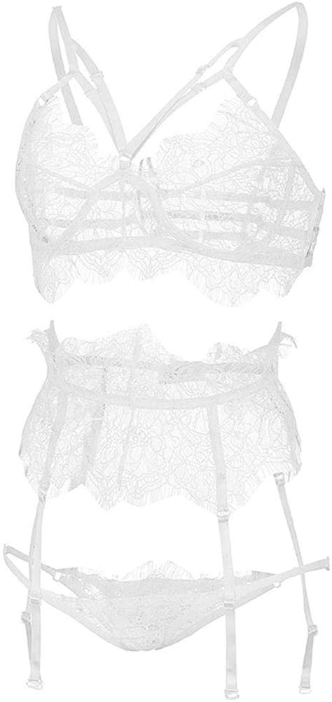 Adult Sex Underwear Sexy Fashion Lace Bandage Lingerie Set White Lace G
