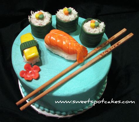 Sushi Theme Birthday Cake With Fondant Sushi Sushi Party Cupcake