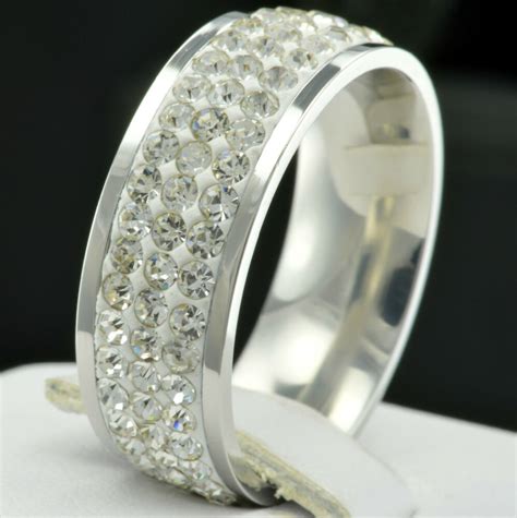 Go ahead and gift each other wedding bands ahead. New Eternity Stainless Steel CZ Women Wedding Anniversary ...