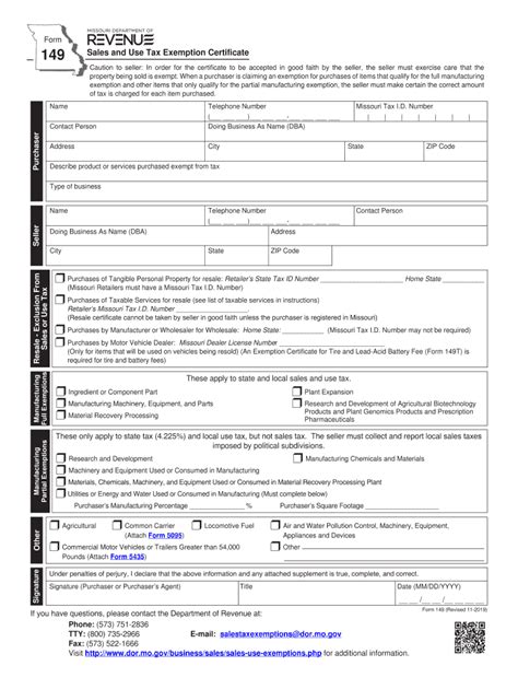 Mo Dor 149 2019 Fill Out Tax Template Online Us Legal Forms