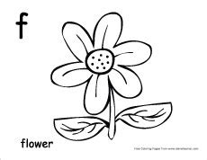 The 26 letters of the english alphabet. Letter F writing and coloring sheet