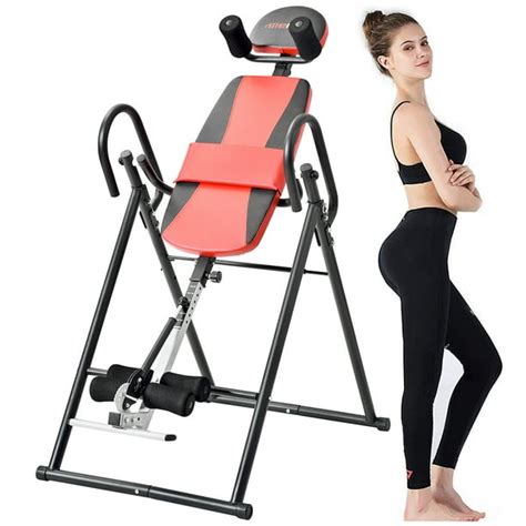 Urhomepro Foldable Gravity Inversion Table For Back Pain Heavy Duty