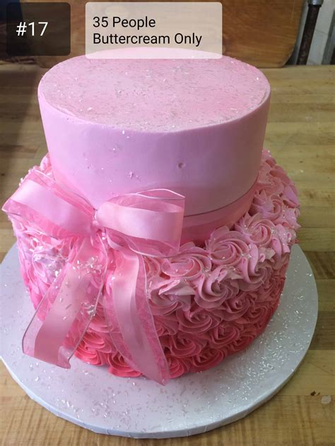 Two Tier Pink Rosette Cake Supreme Bakery