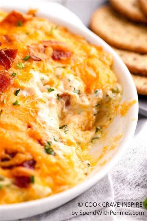 Hot Bacon Cheddar Dip Is Hot And Cheesy And Loaded With Flavor The