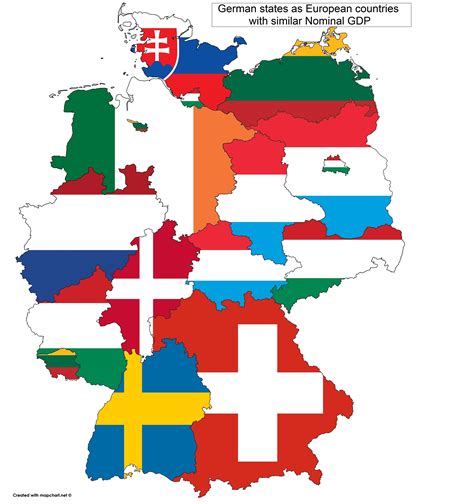 In other words, europe should be catching up to the united states. German states as European countries with similar Nominal GDP 4200x4500 OP : MapPorn