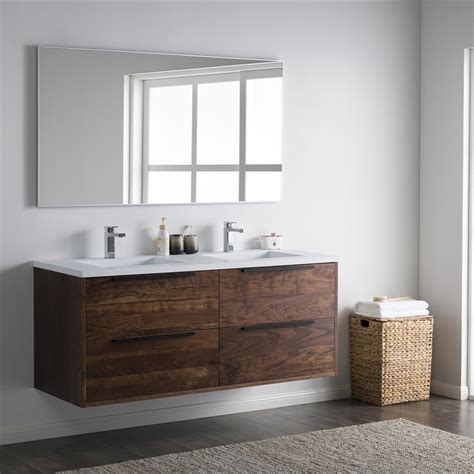 The maroni freestanding vanity is manufactured in quality hardwood and veneer to the exacting. Inolav Alfred 60'' Vanity Solid Surface Top | Floating ...