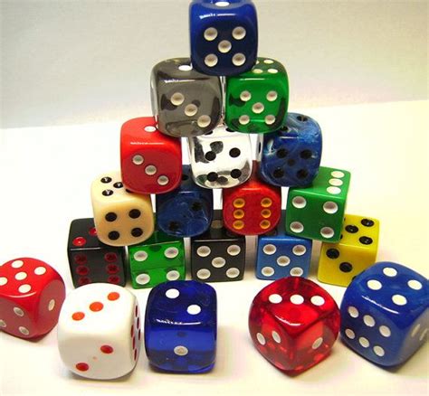 20pcs Mixed Lot Of Colorful 6 Sided Dice 15mm 17mm 19mm Gaming Dice 6