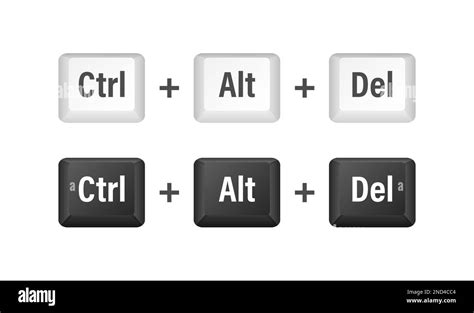 Ctrl Alt Del Shortcut Keys Keyboard Keys Computer Button Vector