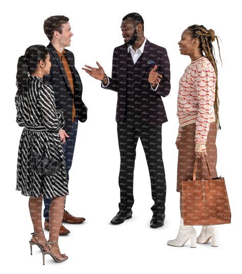 Group Of Four People Standing And Talking Vishopper