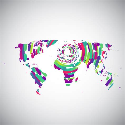 Abstract World Map With Colorful Circles For Advertising Vector 311220