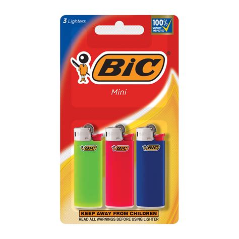 Bic Mini Pocket Lighter Assorted Colors Pack Of 3 Mini Lighters