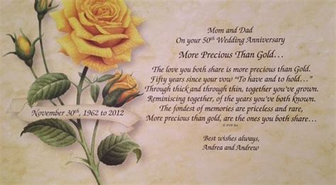 Happy 25th anniversary to my uncle and aunty. 50th Wedding Anniversary Personalized Poem Gift for ...