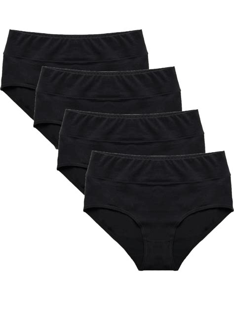 set of 4 briefs ladies mid rise underwear seamless hipster panties