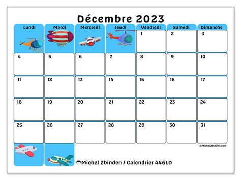 Calendrier Décembre 2023 à Imprimer 446ld Michel Zbinden Be