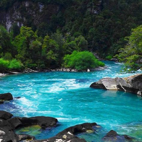 Turquoise Waters Of Futaleufu River Northern Patagonia Southern Chile