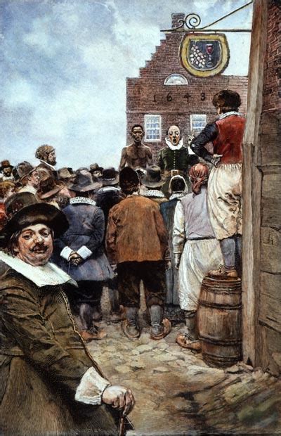 First Slave Auction At New Amsterdam