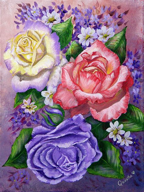 Roses Painting By Quwatha Valentine Fine Art America