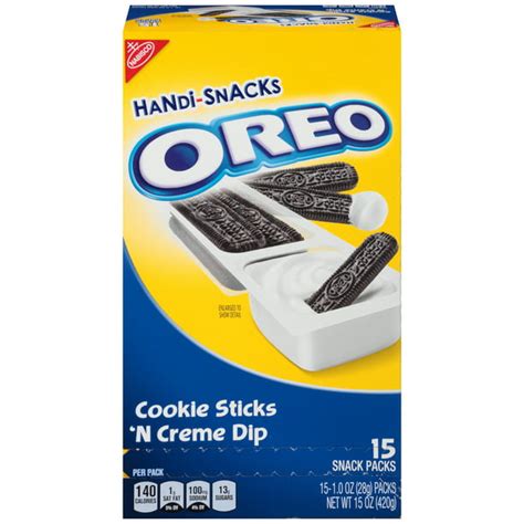 Nabisco Handi Snacks Oreo Cookie Sticks N Creme Dip Snack Packs 1 Oz