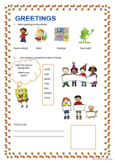 Greetings And Introduce Yourself War English ESL Worksheets Pdf Doc