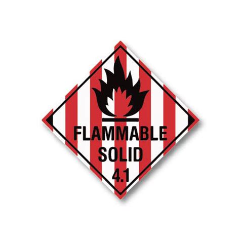 Class Flammable Solid Labels Signs