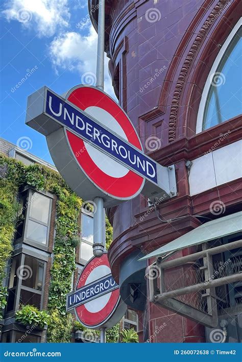 London Underground Signs Outside Tube Station Editorial Stock Photo