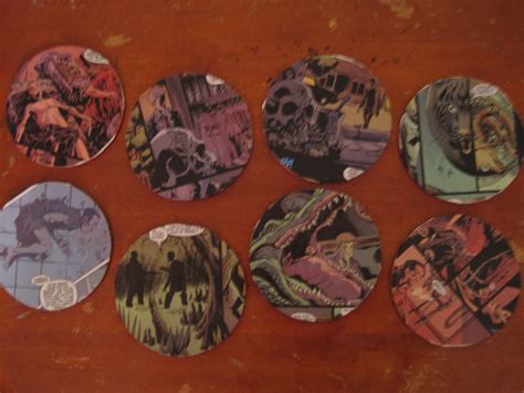 Horror Comic Coasters · A Coaster · Decoupage And Decoupage On Cut Out
