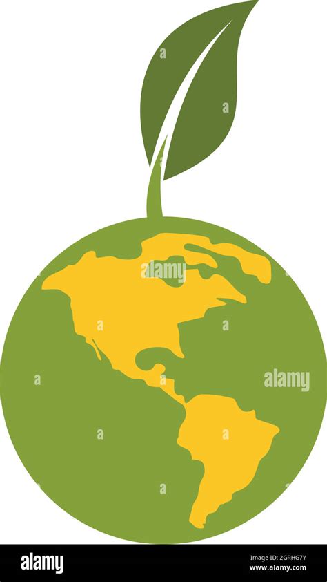 Green Planet Icon Flat Style Stock Vector Image And Art Alamy