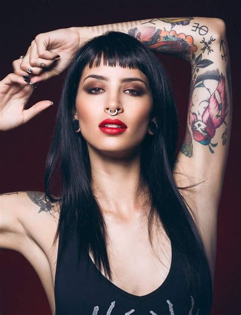 tattoed girls inked girls girl tattoos tattoos for women tattooed women short bangs long