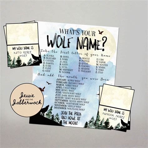 Whats Your Wolf Name Wolf Name Name Tent Wolf