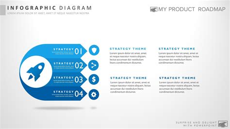 Four Stage Awesome Powerpoint Strategy Infographic Theme Diagram My