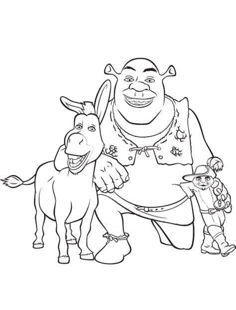 Shrek e amigos grátis para crianças para colorir imprimir e desenhar