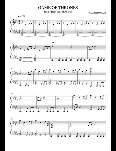 This series is an adaptation of a song of ice and fire, a fantasy novel series written by george r. GAME OF THRONES HARD PIANO sheet music for Piano download ...