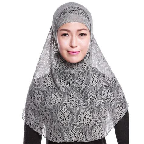 Muslim Under Scarves Two Piece Lace Edge Amira Hijab Islamic Women